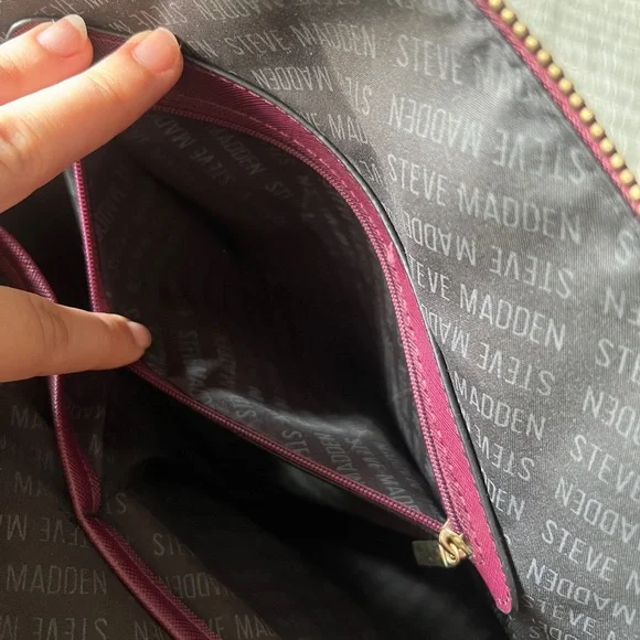 Steve Madden Burgundy Satchel Crossbody Purse - Picture 7 of 7